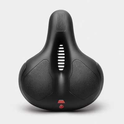 Red Ergonomic bicycle saddle