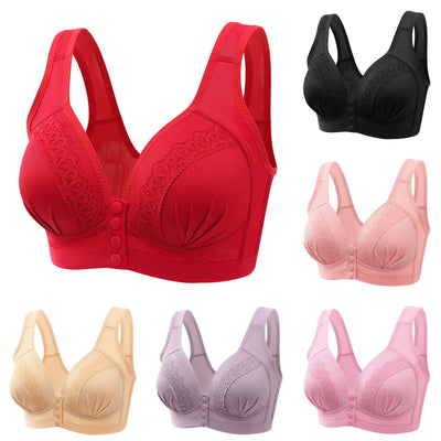 Soutiens-gorge sans armatures en dentelle, disponibles en rouge, noir, rose, beige, violet et rose clair. Confort, style, lingerie féminine.