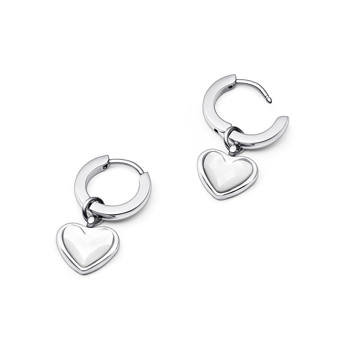 Boucles d'oreilles Huggie en quartz blanc