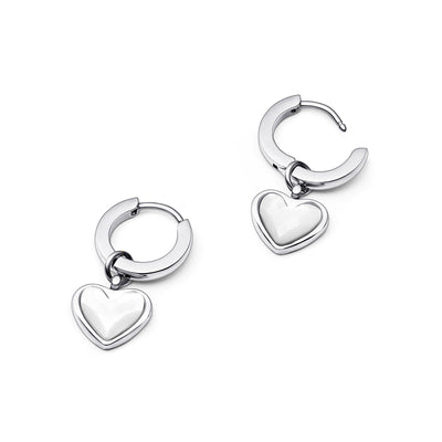 Boucles d'oreilles Huggie en quartz blanc