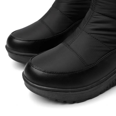 Bottes d'hiver pour femmes avec doublure en fourrure - à hauteur du genou et chaudes pour les jours de neige