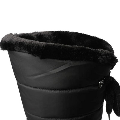 Bottes d'hiver pour femmes avec doublure en fourrure - à hauteur du genou et chaudes pour les jours de neige