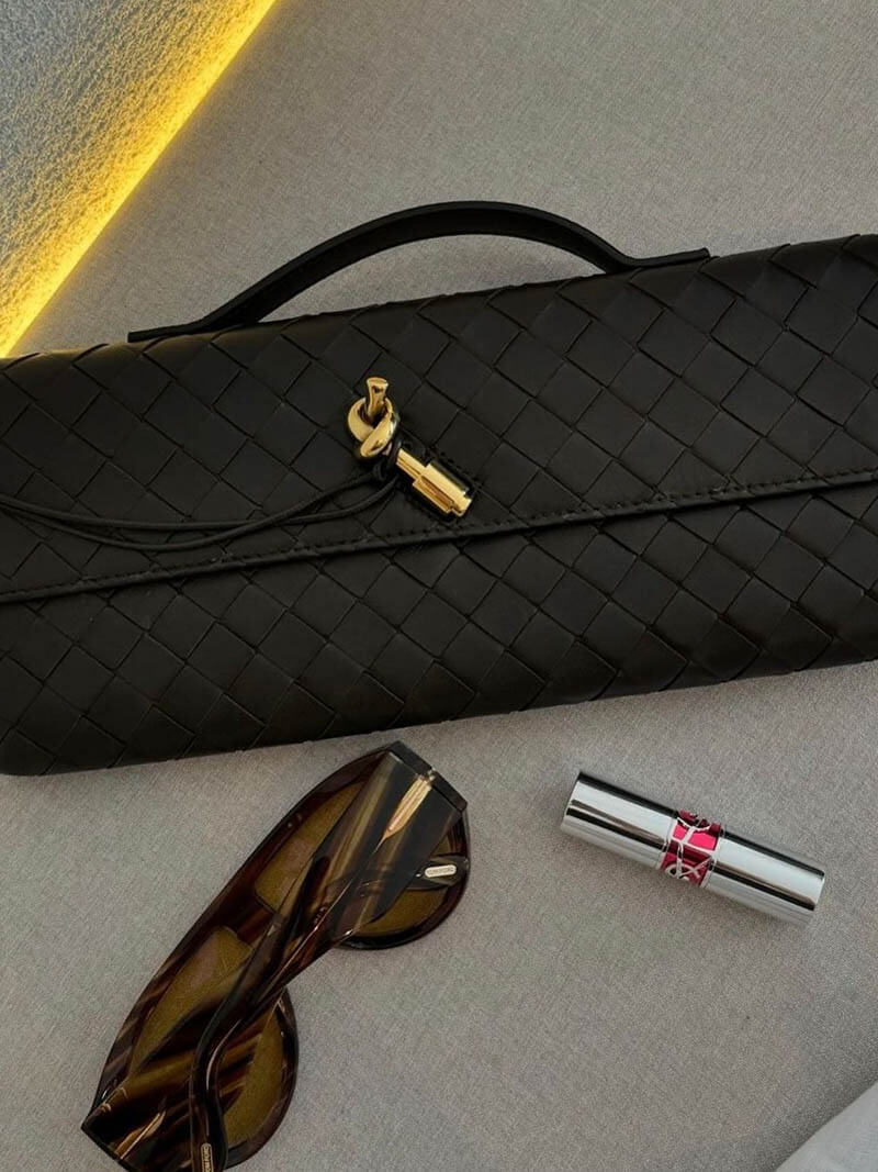 Luna - Sac à main tissé de luxe avec fermeture en or