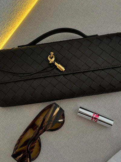 Luna - Sac à main tissé de luxe avec fermeture en or
