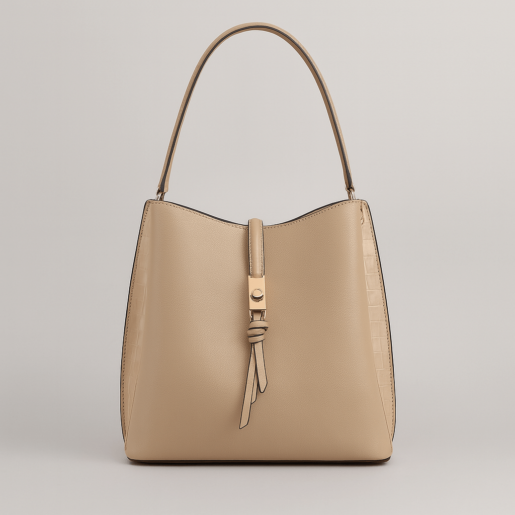Femme - Sac à main hobo - Insertions en croco - Style chic