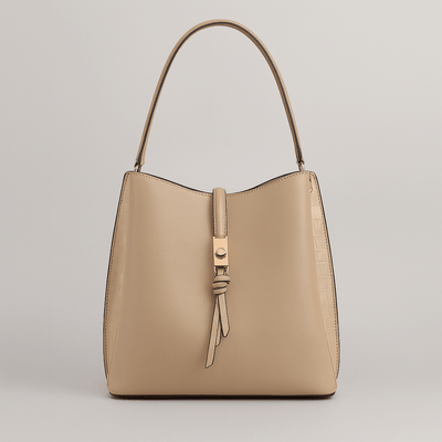 Femme - Sac à main hobo - Insertions en croco - Style chic