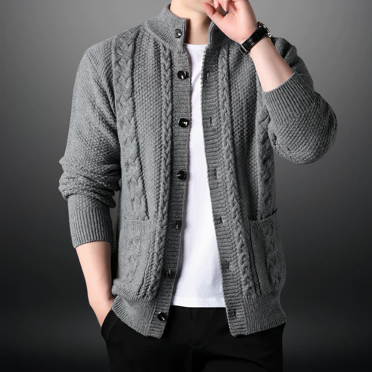 Cardigan tricoté à la mode pour hommes - Toby