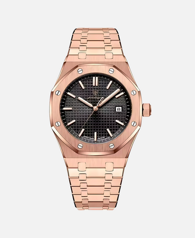 Elégante montre-bracelet pour homme 41mm avec boîtier en acier inoxydable