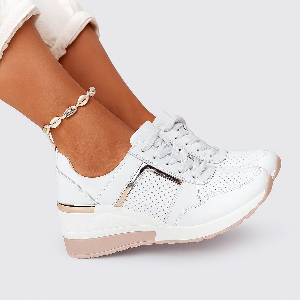 White high-top sneakers for women