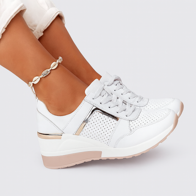 White high-top sneakers for women
