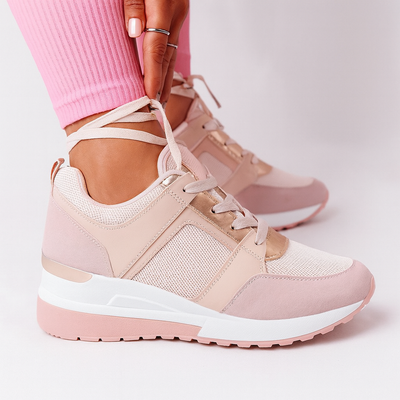 Pink high-top sneakers for women