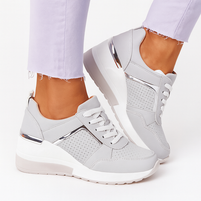 Gray high-top sneakers for women