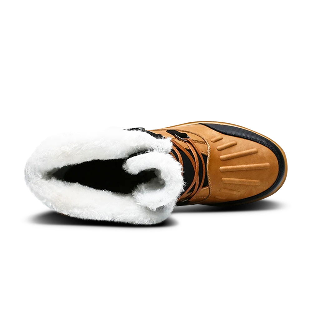 Bottes d'hiver pour hommes - Chaussures de neige doublées et chaudes avec semelle antidérapante