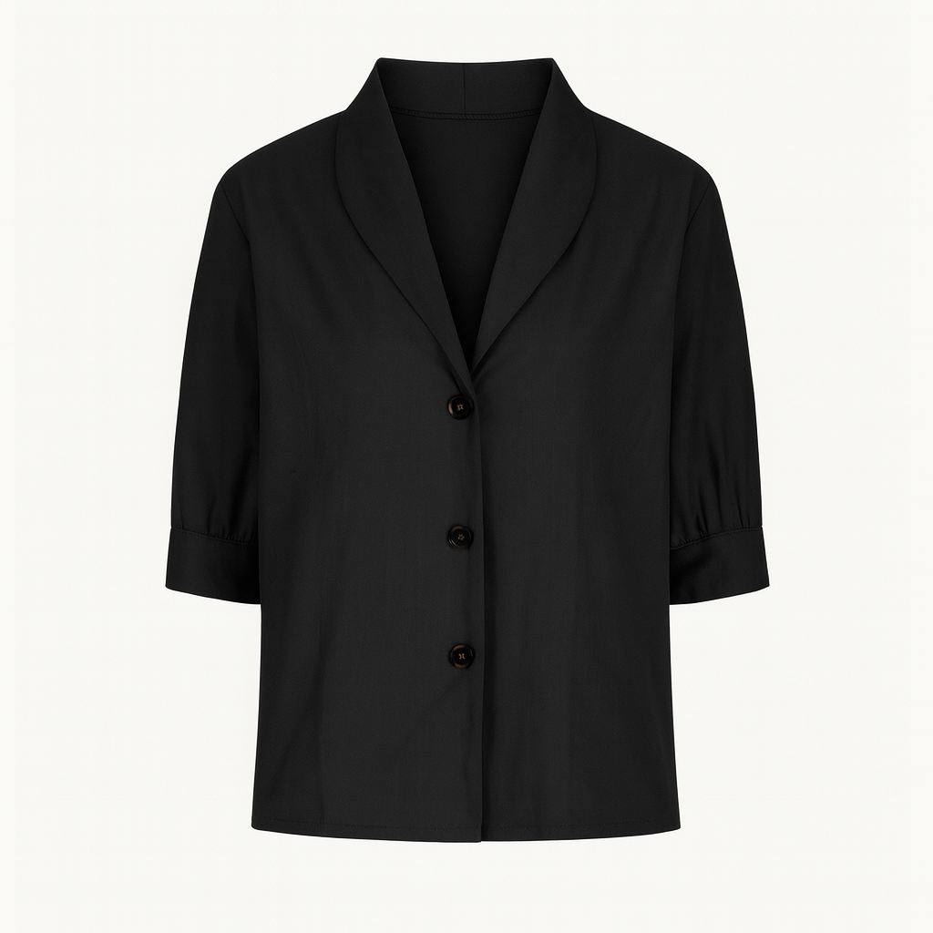 Black Woman's linen top for autumn