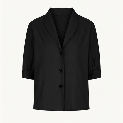 Black Woman's linen top for autumn