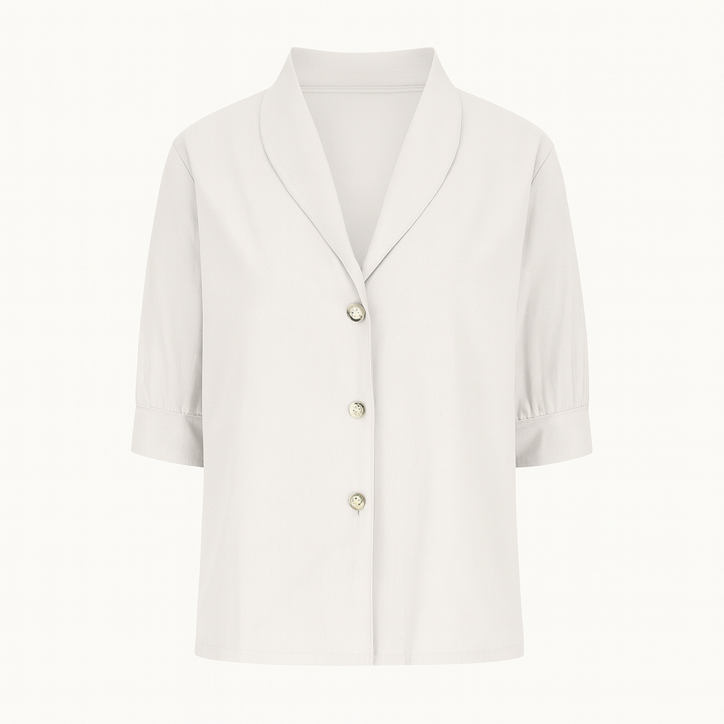 White Woman's linen top for autumn