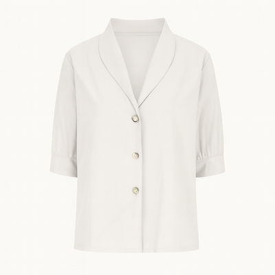 White Woman's linen top for autumn