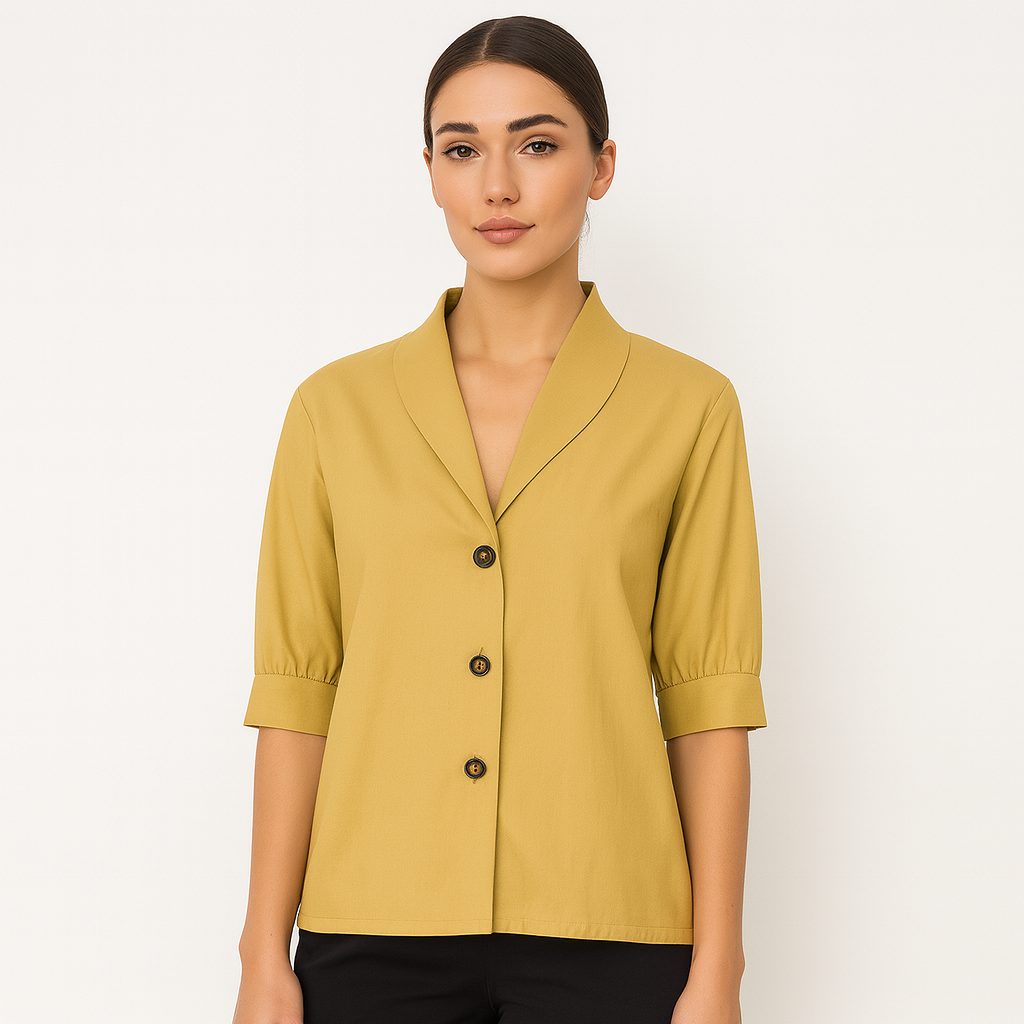 Woman's linen top for autumn