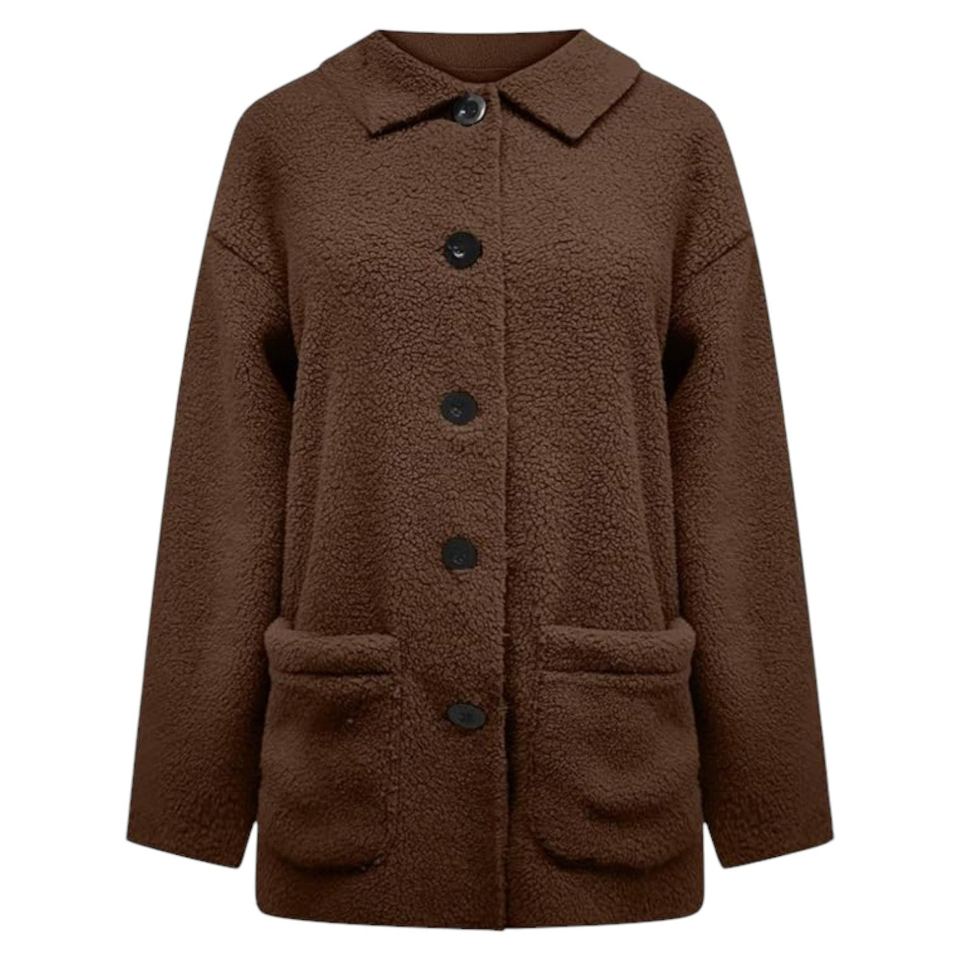 Manteau d'hiver doux pour femmes avec patte de boutonnage et doublure câline