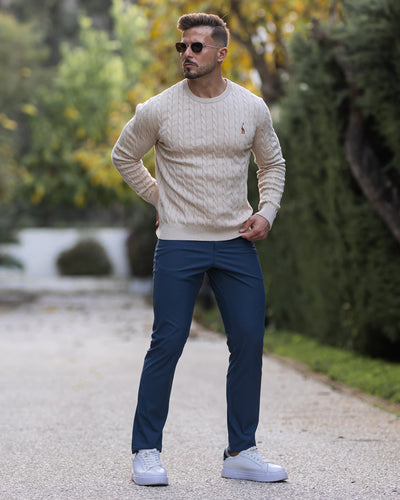 Pull en coton tricoté pour hommes