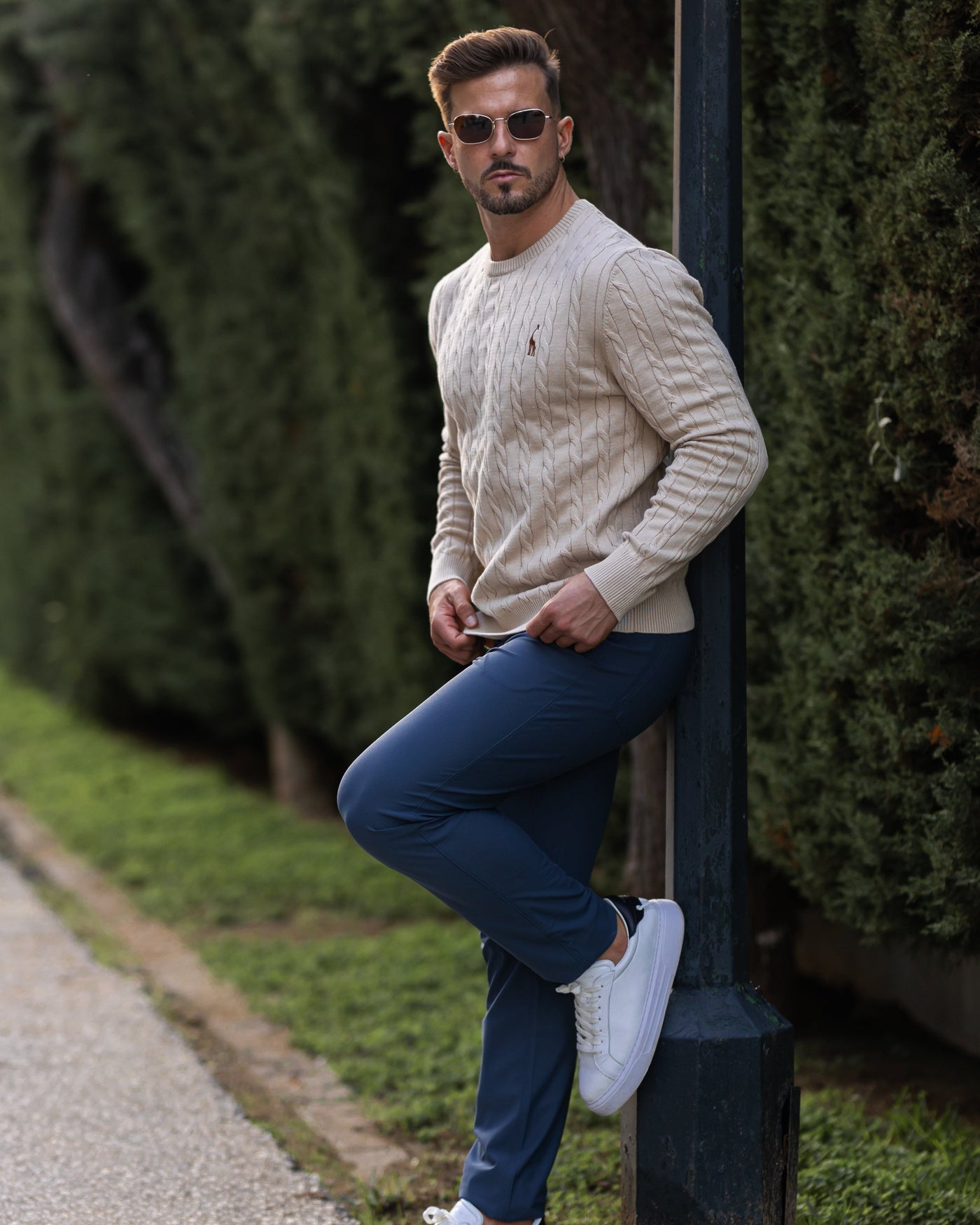 Pull en coton tricoté pour hommes