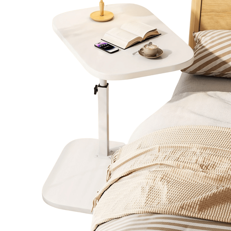 ADJUSTA - Table d'appoint réglable avec plateau en bois et structure en métal
