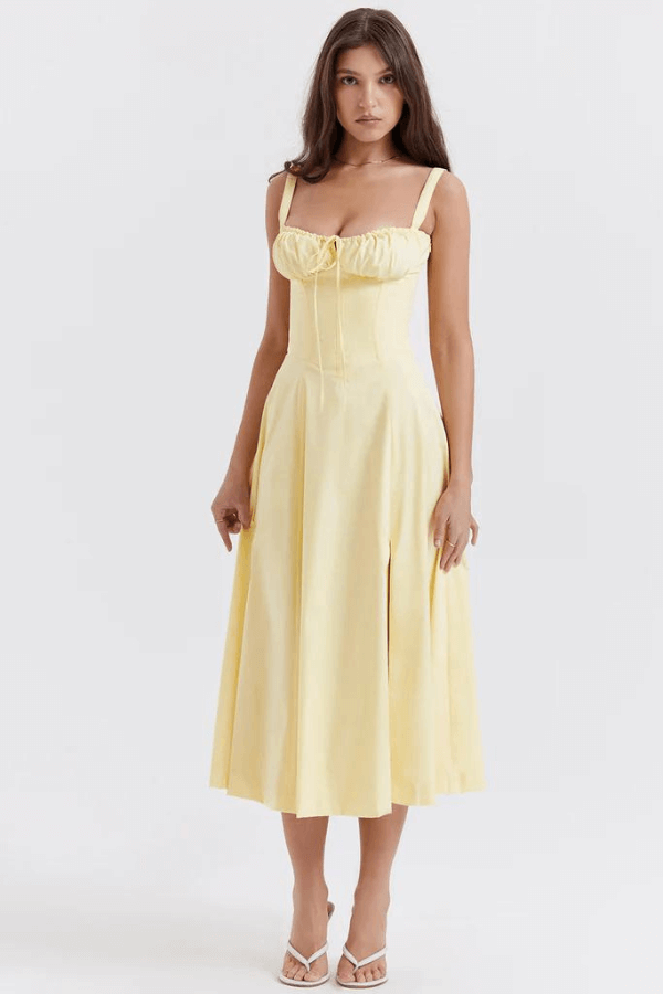 Robe midi avec corset pour femmes