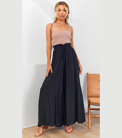 Jamie - Pantalon taille haute à jambes larges en vrac