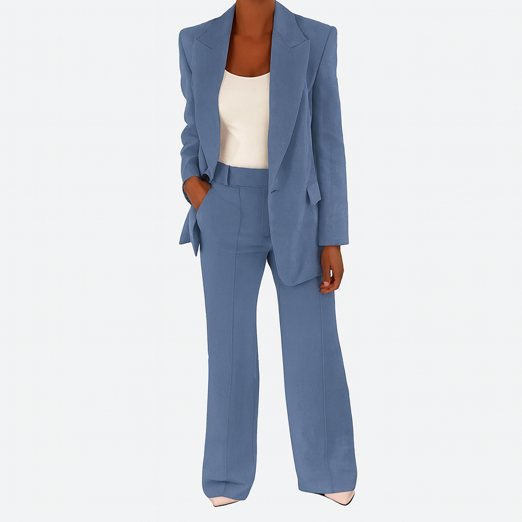 Blue Woman's Blazer and Pants Set