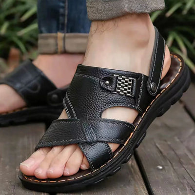 Vasil - sandales d'été de soutien en cuir pour hommes