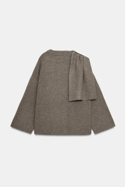 Gray supple cape jacket for women