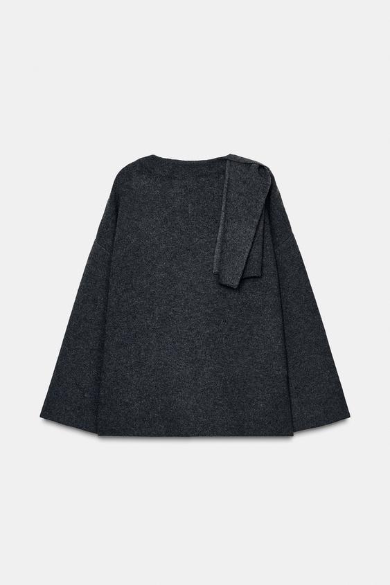 Black supple cape jacket for women