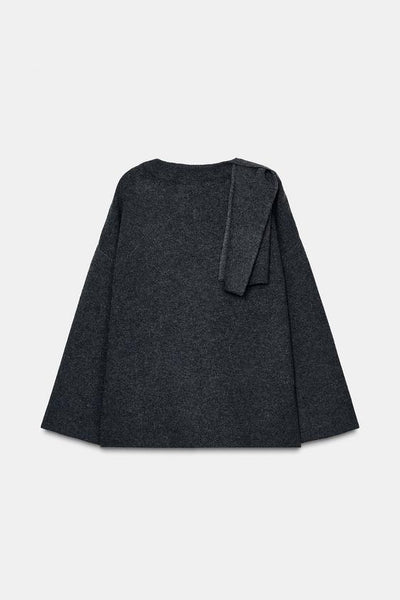 Black supple cape jacket for women