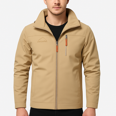 Men's autumn outer jacket with water-repellent layer and sporty zip closure