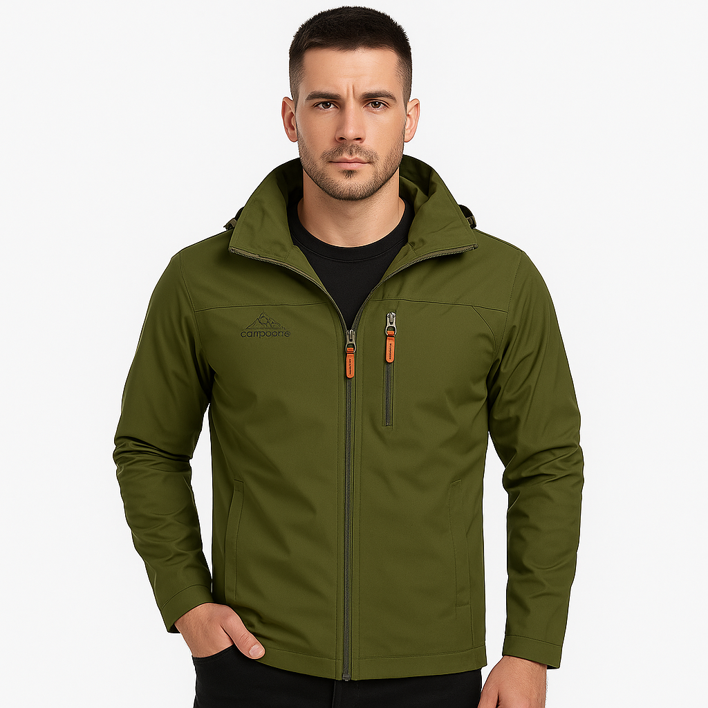 Men's autumn outer jacket with water-repellent layer and sporty zip closure