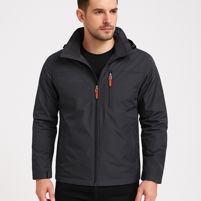 Men's autumn outer jacket with water-repellent layer and sporty zip closure