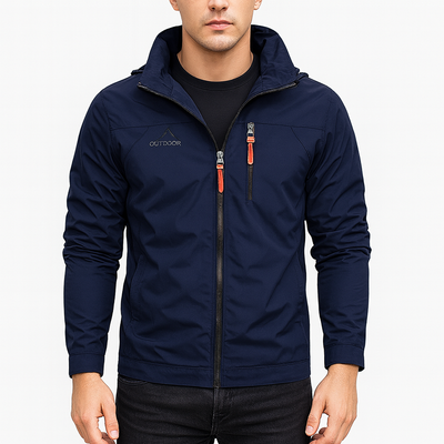 Men's autumn outer jacket with water-repellent layer and sporty zip closure
