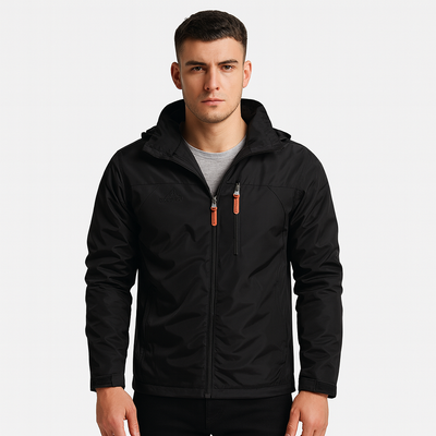 Men's autumn outer jacket with water-repellent layer and sporty zip closure