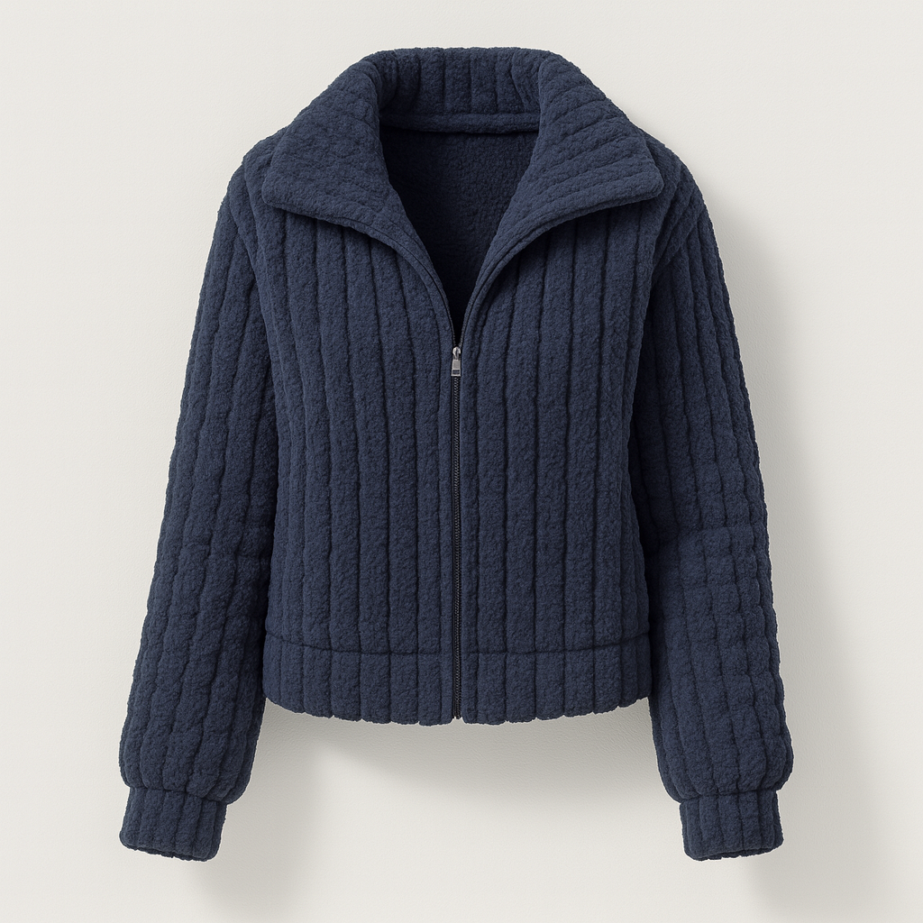 Dark Blue Women's Long Fleece Jacket