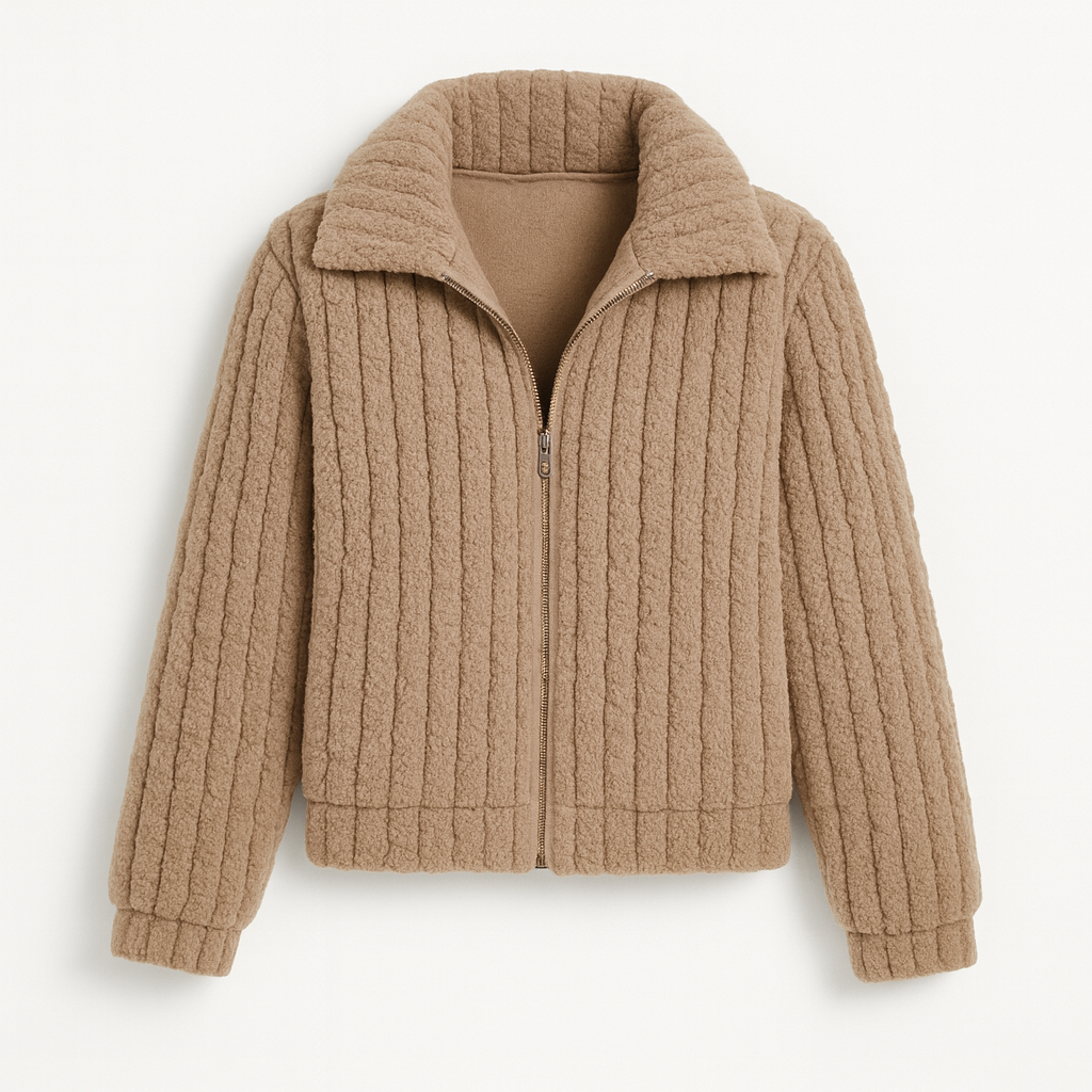 Brown Women's Long Fleece Jacket