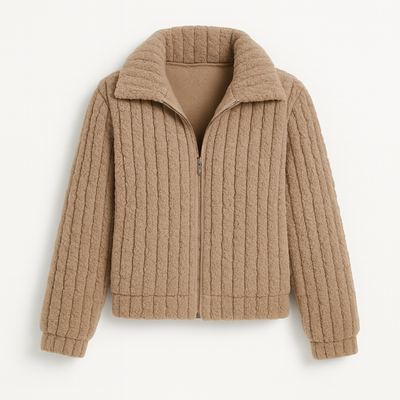 Brown Women's Long Fleece Jacket