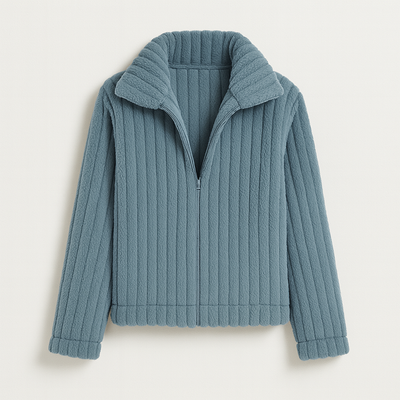 Blue Women's Long Fleece Jacket