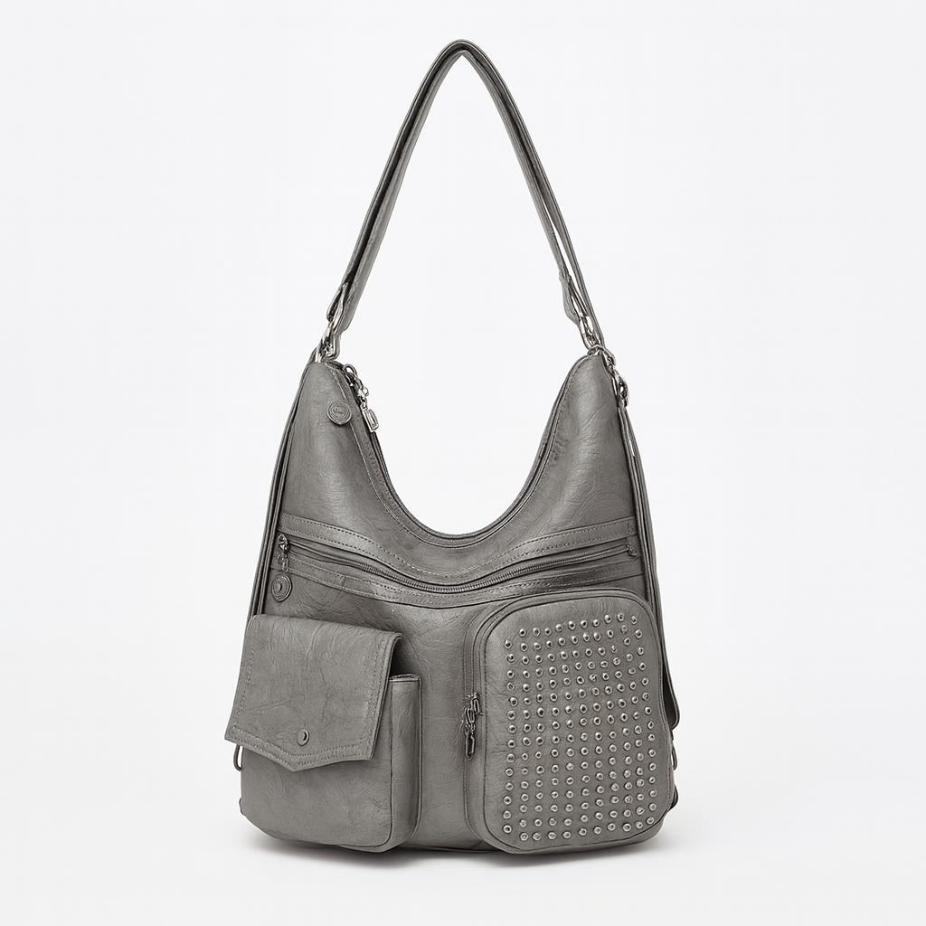 Gray Leather Bag