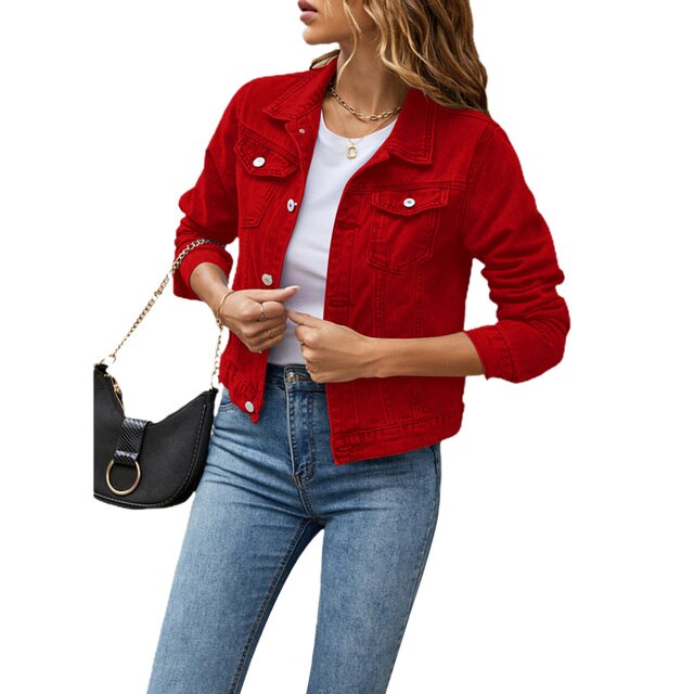 Veste en denim élégante en coton - Femmes