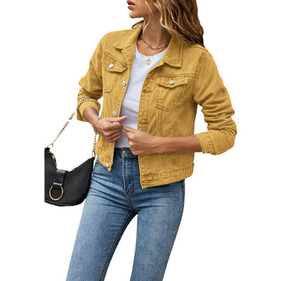 Veste en denim élégante en coton - Femmes