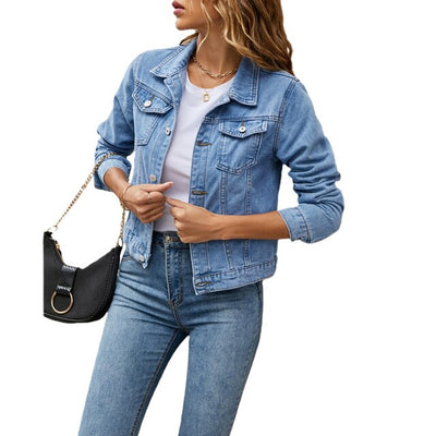 Veste en denim élégante en coton - Femmes