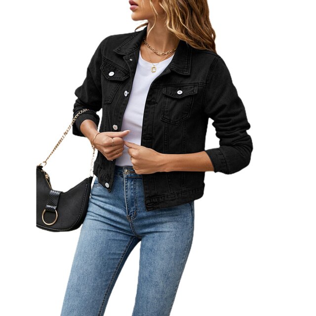 Veste en denim élégante en coton - Femmes