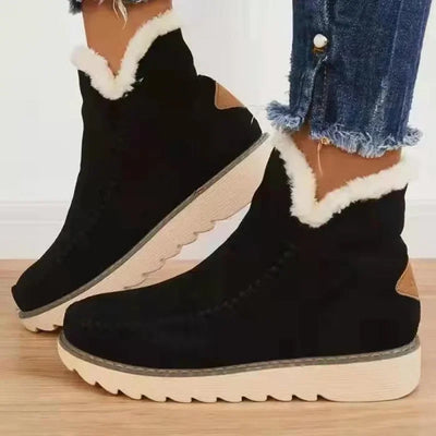 Botas de invierno de mujer con suela gruesa, cómodas y cálidas.