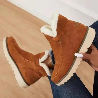 Botas de invierno de mujer con suela gruesa, cómodas y cálidas.