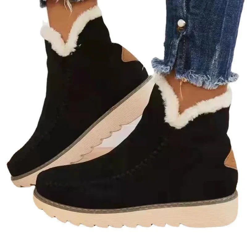 Botas de invierno de mujer con suela gruesa, cómodas y cálidas.